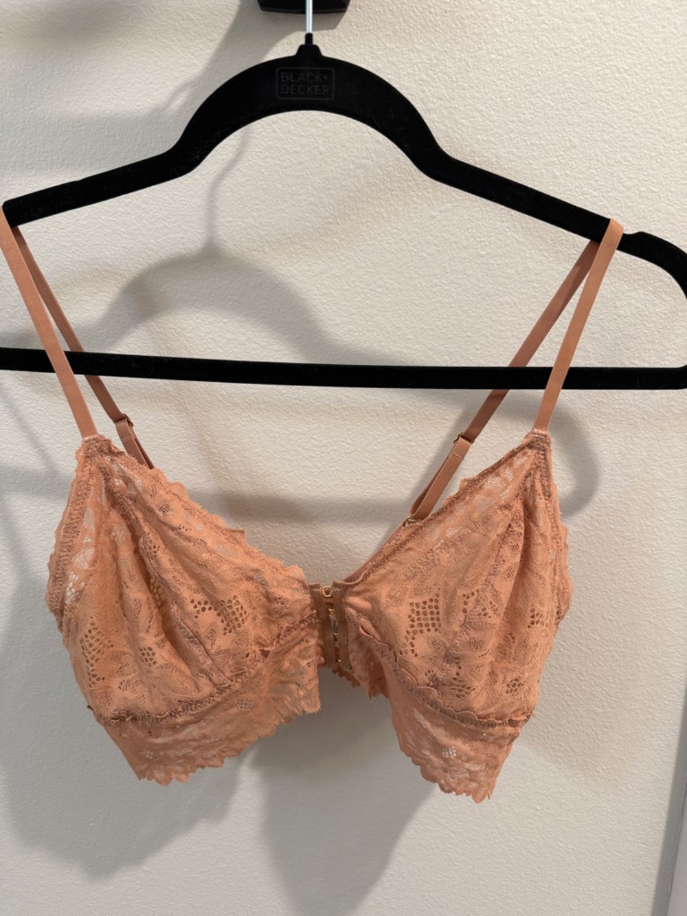 aerie Peach Lace Front-Closure Bralette - Picture 1 of 7